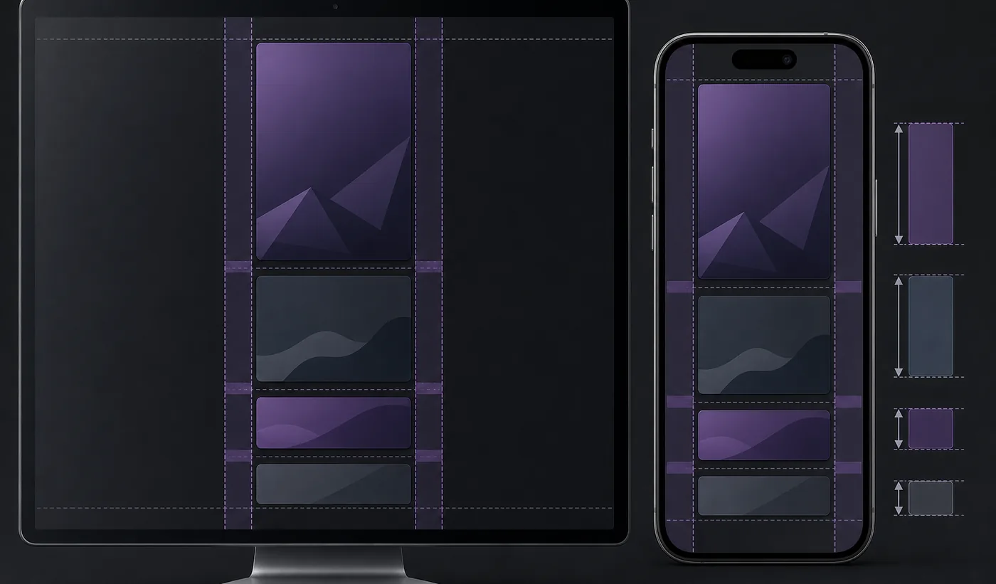 Desktop and mobile comparison of responsive Twitch profile panel proportions
